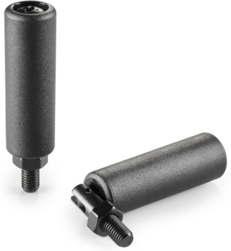 Foldaway handle with black oxide steel revolving threaded rod Glass-fibre reinforced plastic