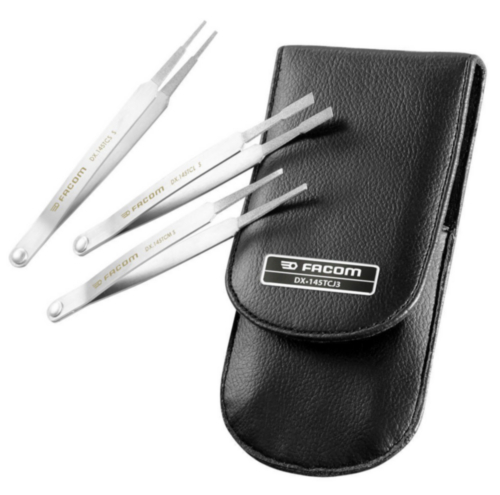 FAC 3 COATED TWEEZERS SET 3PC