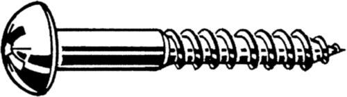Bolkop houtschroef met kruisgleuf DIN 7996-Z Roestvaststaal (RVS) A2