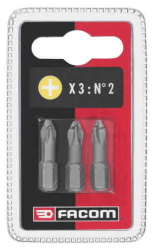 Set di punte Phillips Facom in blister 1/4” Hex 3-Piece