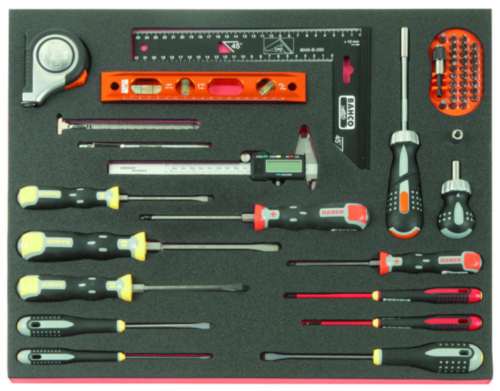 Bahco Screwdrivers/Measuring Tools in 3/3 Foam Inlay 50-Piece