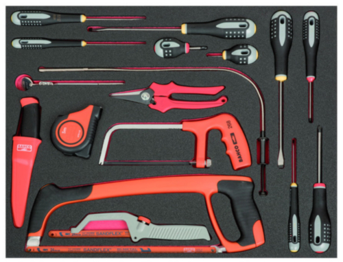 Bahco Fit&Go Screwdriver/Hacksaw Set in 3/3 Foam Inlay 17-Piece