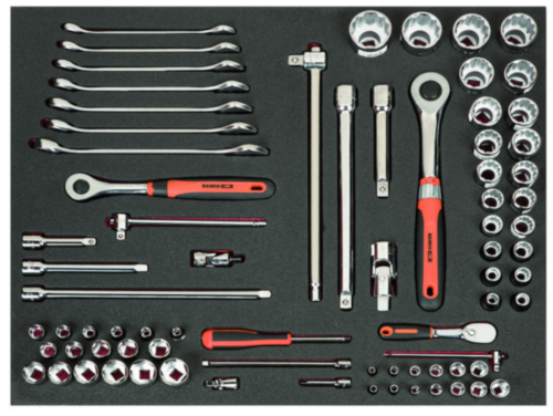 Bahco Socket & Wrench Set in 3/3 Foam Inlay 1/4" Drive 75-Piece