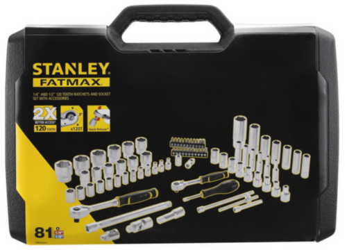 Stanley Dopsleutelset 1/4“ + 1/2” 81 stuks