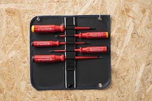 PB Swiss Tools Slotted/Phillips VDE Screwdriver Set in Roll-Up Case 5-Piece