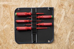 PB Swiss Tools Slotted/Pozidriv VDE Screwdriver Set in Roll-Up Case 5-Piece