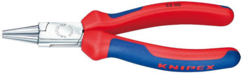 Pinza a becchi tondi Knipex con impugnatura multicomponente cromata 140 mm