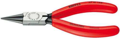 Pinze a becchi piatti Knipex per meccanica di precisione plastificate nere atramentizzate 125 mm