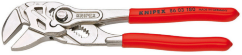 Alicates Knipex Alicates de llave y una llave en una sola herramienta revestida de plástico cromado 180 mm (tarjeta de autoservicio/blister)