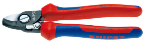 Nożyce do kabli Knipex ze sprężyną rozwierającą z uchwytami wielokomponentowymi czernione 165 mm