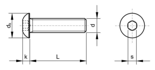 Laagbolkopschroef met binnenzeskant ISO 7380-1 Roestvaststaal (RVS) A4 M5X70