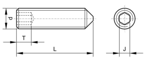 Stelschroef met binnenzeskant en kegelpunt UNC ASME B18.3 Staal legering ASTM F912 Blank 1/4-20X1/2