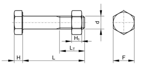 Structural assembly set UNC oversized thread ASME B18.2.6 Carbonstahl oder Stahllegierung ASTM F3125-A563 Feuerverzinkt Gr.A325 Type 1/Gr.DH Übermaß 3/4-10X2.3/4