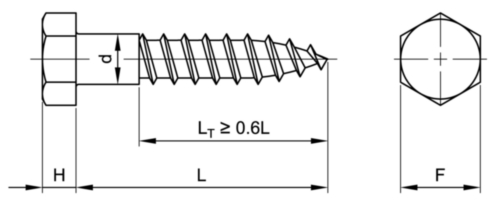 Hexagon head lag screws asme b18.2.1 ASME B18.2.1 Stainless steel AISI 304