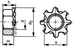COMBY Samosvorná šesťhranná matica s ozubenou poistnou podložkou Oceľ Pozinkované M4