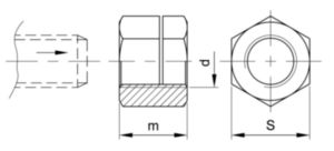 Zelfborgende zeskantmoer geheel metaal type H130-ESN Staal Elektrolytisch verzinkt M5