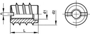 Slotted screw insert type A DIN 7965 Oțel Zincat