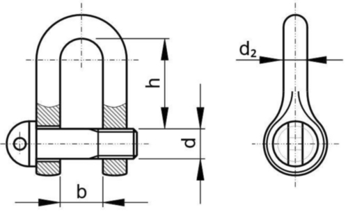 D-alakú (lánc-) szorítókengyel, rozsdamentes acél A2