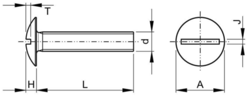 Machine screw truss slot UNC asme B18.6.3 ASME B18.6.3 Stainless steel A2 (AISI 304/18-8)