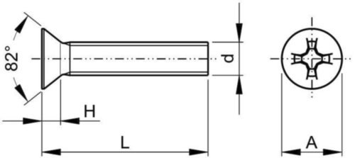Machine screw flat countersunk UNC asme B18.6.3 ASME B18.6.3 Stainless steel A2 (AISI 304/18-8)