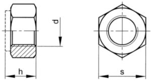 Prevailing torque type hexagon nut, all metal, ISO 7042 Steel Hot dip galvanized 8 ISO metric