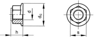 Zelfborgende zeskantflensmoer met kunststof ring DIN 6926 Roestvaststaal (RVS) A4 70 M10