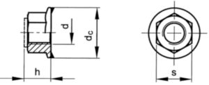 Zelfborgende zeskantflensmoer met kunststof ring en vertanding DIN ≈6926 Roestvaststaal (RVS) A4 50 M5