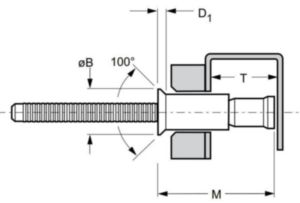 MONOBOLT Structural rivets countersunk head 6,4X12,07MM (a)