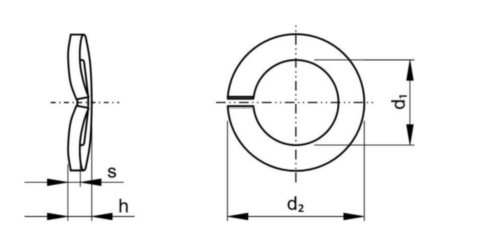 Arandela helicoidal de presión DIN 128 A Stainless spring steel A4 (1.4401)