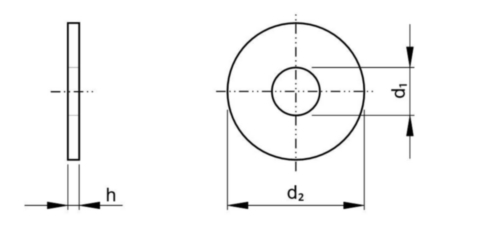 Rondelle plate avec diamètre extérieur ≈ 3 diamètre nominal DIN 9021 Acier inoxydable (Inox) A2 140 HV M8
