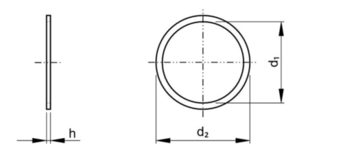 Sealing ring, flat DIN 7603 A Copper h=2,5±0.2