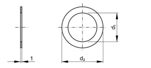 Pierścienie uszczelniające Włókno wulkanizowane Vf3110 DIN 7737 h=1,0mm 6X10MM