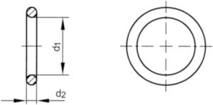 O-ring (Viton), d2=1,78mm Rubber FPM 80º Shore d2=1,78mm