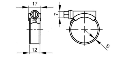 ABA Slangklem Original, band 12 mm breed Staal Elektrolytisch verzinkt 58-75MM