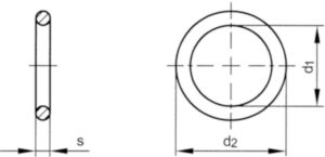 Sealing ring, filled, h=2.5 DIN 7603 C Copper/FESTAPLAN