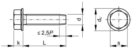 Zelfdraadvormende zeskantflensbout din 7500d DIN 7500 D Staal Elektrolytisch verzinkt