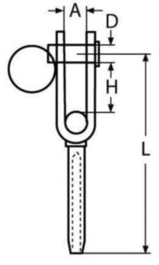 Embout à chape Acier inoxydable (Inox) A4