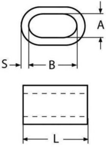 Stainless steel ferrule Stainless steel A4 2MM