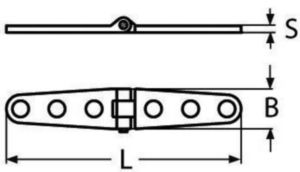 Door hinge Stainless steel A4 160X27