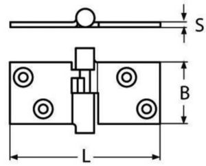 Butt hinge take-apart motor box hinge Stainless steel A4