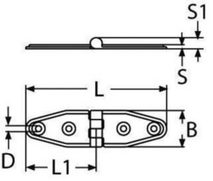 Dobradiça de porta Aço inoxidável (Inox) A2