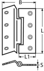 Charnière déportée Acier inoxydable (Inox) A2 152MM