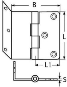 Offset hinge Stainless steel A4 100MM