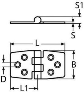 Charnière de porte Acier inoxydable (Inox) A2