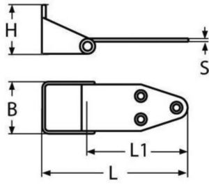 Stepped hinge Stainless steel A2 127X47