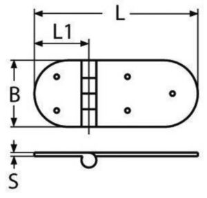 Hinge with thread, cast Stainless steel A4