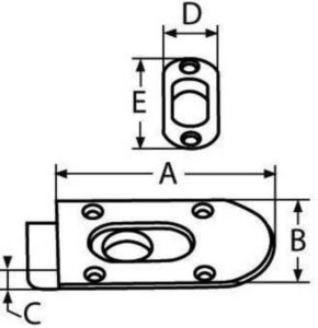 Spring loaded slide latch Stainless steel A4 91MM