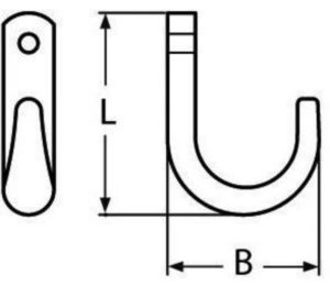 Crochet porte manteau poli Acier inoxydable (Inox) A2 30X40