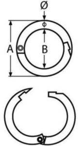 Two-Part Ring with Snap Fastener Stainless Steel A2