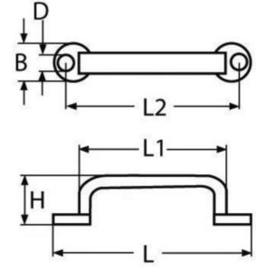 Handle end-polished Stainless steel A2 100MM